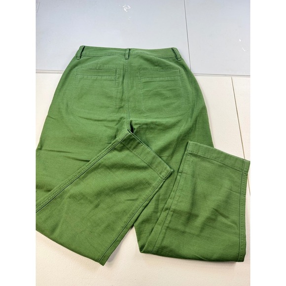 J.Crew Re-Imagined Green Wide Leg Crop Pants Womens Size 2 Cotton - Picture 9 of 10